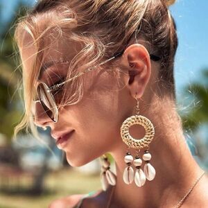 Boho seashell dangle earrings S676